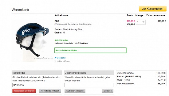 Bis zu 42% Rabatt auf Bikehelme bei sportokay