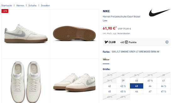 Nike Sale bei intersport - bis zu 50% sparen