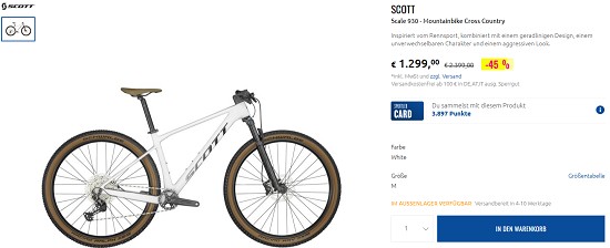 Bis zu 45% Rabatt auf Scott bei sportler