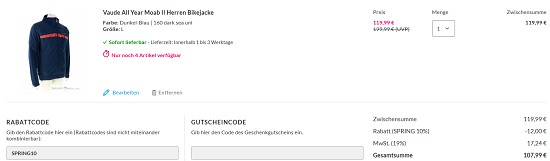 Ausgewähltes von Vaude bei sportokay - mindestens 30 % sparen