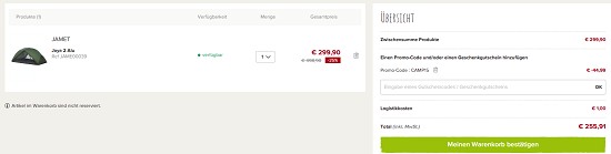 15% auf Biwak und Camping- Sortiment bei snowleader