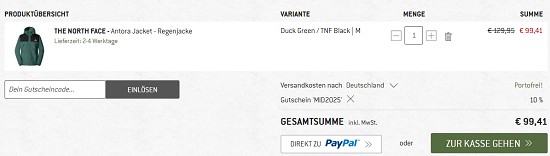 10% extra auf Bekleidung bei bergfreunde