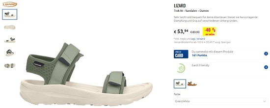 Spare 40% auf Lizard Sandalen beim Sportler