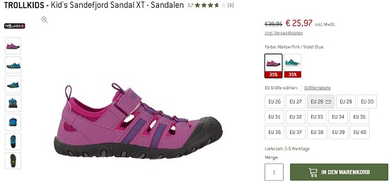 Bergfreunde Preisgrounder: 35% auf Trollkidsschuhe