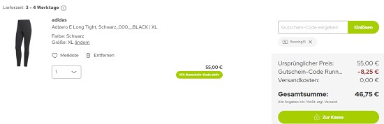 Gipfelstürmer Deals bei sport-schuster: 15% auf bereits rabattierte Running-Artikel