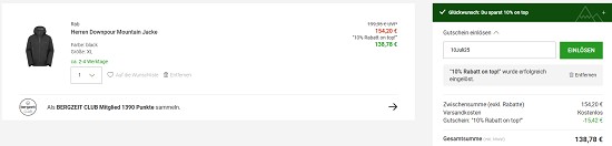 10% extra auf reduzierte Schuhe & Textilien bei bergzeit