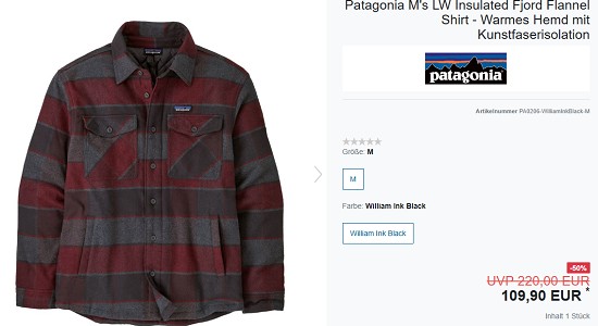 Patagonia bis zu 30% reduziert bei verticalextreme