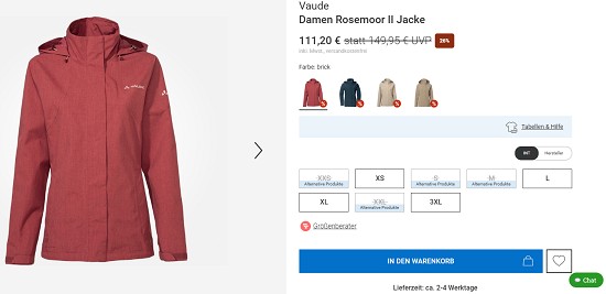 Vaude-Sale bei bergzeit