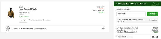 10% extra auf reduzierte Jacken & Oberteile bei bergzeit