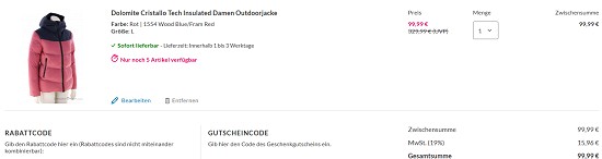 Dolomite bis zu 55% reduziert bei sportokay