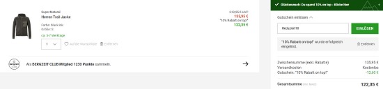 10% on top auf reduzierte Sommer - & Winterwarte bei bergzeit