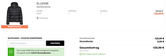 Midseason Sale: bis zu 50% Reduzierung+ on top versandkostenfrei bei sportscheck