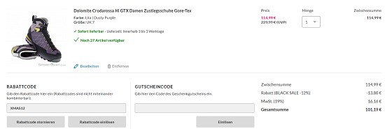 Dolomite bis zu 55% reduziert bei sportokay