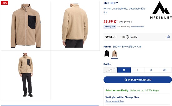 Bis zu 50% Rabatt auf Jacken bei intersport