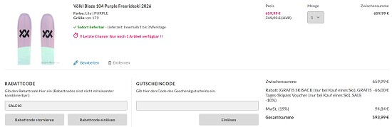 Tourenski Sets bis zu 57% reduziert bei SportOkay