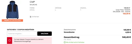 10% on top auf reduzierte Bestseller bei Sportscheck