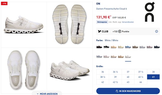 ON Sale bei intersport - Rabatte von bis zu 17%