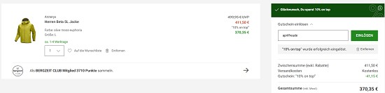 10% Rabatt On Top auf ausgewählte Artikel bei bergzeit