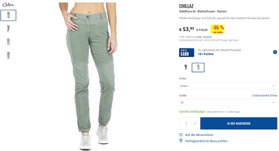 Bis zu 50% auf Kletterbekleidung beim Sportler