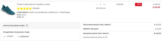 31% auf alles im vorteilshop