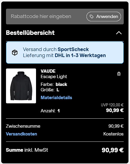 15% on top auf ausgewählte Artikel bei sportscheck