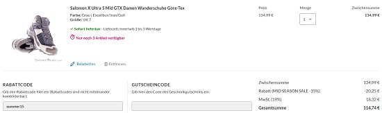 15% auf alles bei sportokay