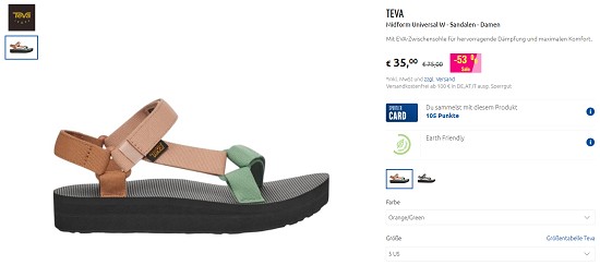 Teva Sandalen bis zu 60% günstiger bei sportler