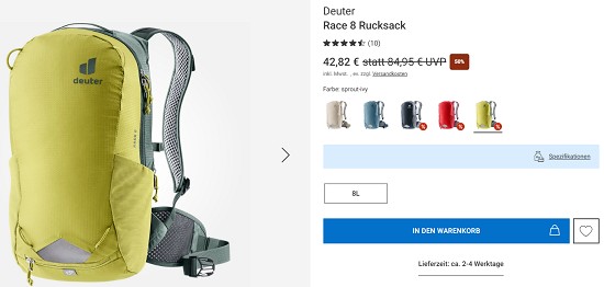Bis zu 50% auf Rucksäcke bei berzgeit sparen
