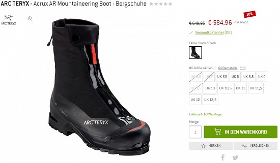 Arc'teryx - Acrux AR Mountaineering Boot - Bergschuhe 584,96€ - 10% weniger