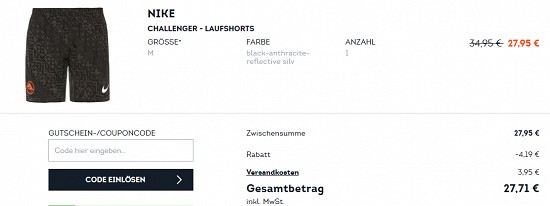 15% Rabatt auf Running-Essentials bei sportscheck