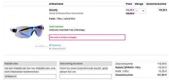 Sonnenbrillen bei sportokay - Rabatte von bis zu 40%