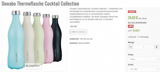 Dowabo Thermoflasche 24,43€ - 30% reduziert