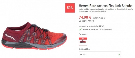 Merrell Bare Access Flex Knit 74,98€ - 50% weniger