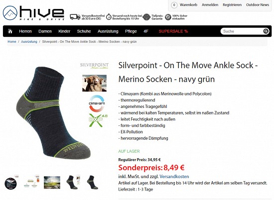 Merino-Mischgewebe-Socken bei HIVE