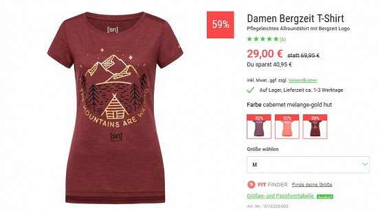 Bergzeit Blowout - T-Shirts und Pullover mindestens 40% reduziert