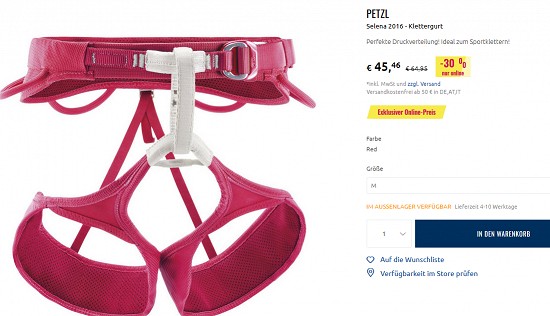 Ausgewählte Kletterbekleidung und -ausrüstung bis zu 50% reduziert bei sportler