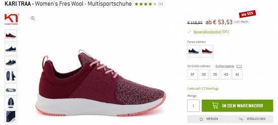 Kari Traa - Women's Fres Wool - Multisportschuhe 53,53€ - bis 55% billiger