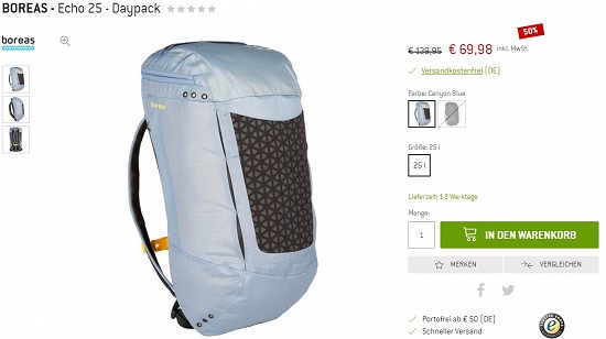 Boreas - Echo 25 - Daypack 69,98€ - 50% weniger