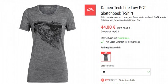 Bergzeit Hammerangebot - Icebreaker T-Shirt (m/w) 42% reduziert
