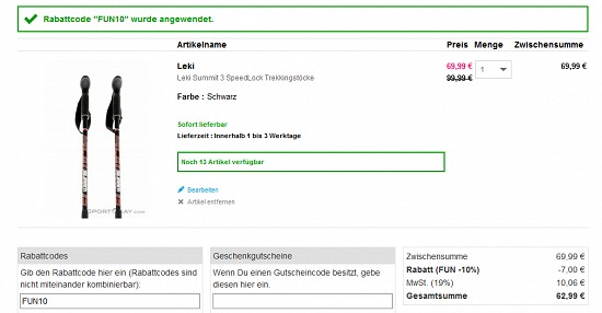 Wanderstöcke bei sportokay - Rabatte von bis zu 58%