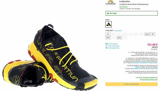 La Sportiva Unika Herren Traillaufschuhe 121,40€ - 36% billiger