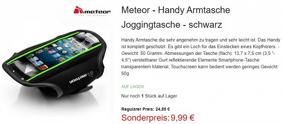 Meteor - Handy Armtasche Joggingtasche 9,99€ - 59% reduziert