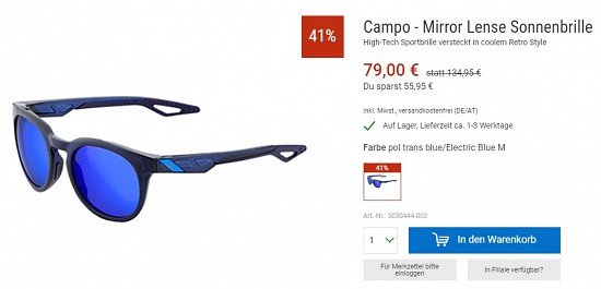 Campo - Mirror Lense Sonnenbrille 79,00€ - 41% billiger