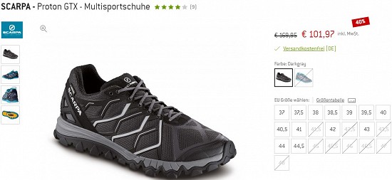 Scarpa - Proton GTX - Multisportschuhe 101,97€ - 40% gespart