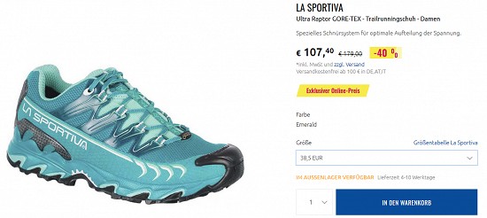 Ausgewählte Trailrunning- und Zustiegschuhe reduziert bei sportler.com