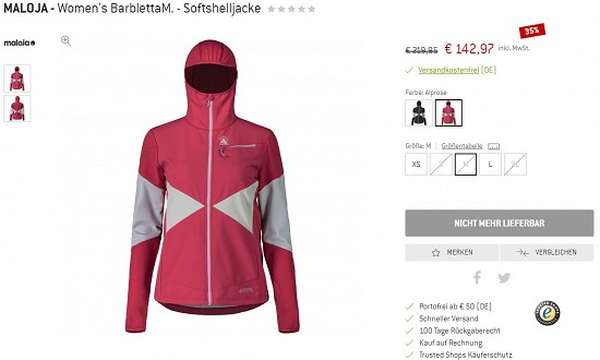 Maloja - Women's BarblettaM. - Softshelljacke 142,97€ - 35% gespart