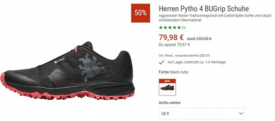 Icebug Herren Pytho 4 BUGrip Schuhe 79,98€ - 50% günstiger