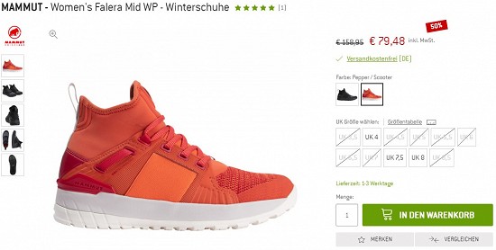 Mammut - Women's Falera Mid WP - Winterschuhe 79,48€ - 50% reduziert