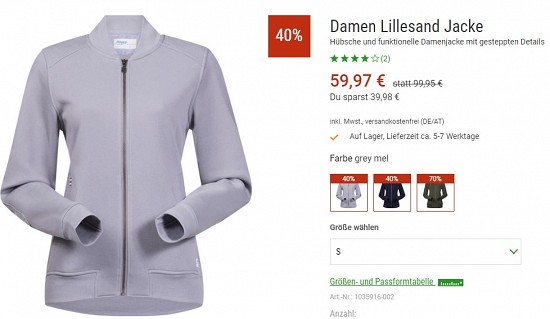 Bergans Damen Lillesand Jacke 59,97€ - 40% billiger