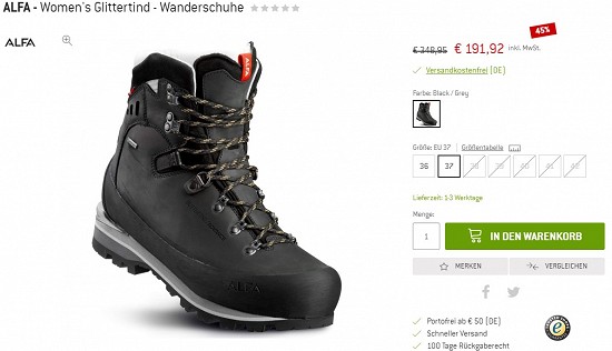Alfa - Women's Glittertind - Wanderschuhe 191,92€ - 45% Ersparnis